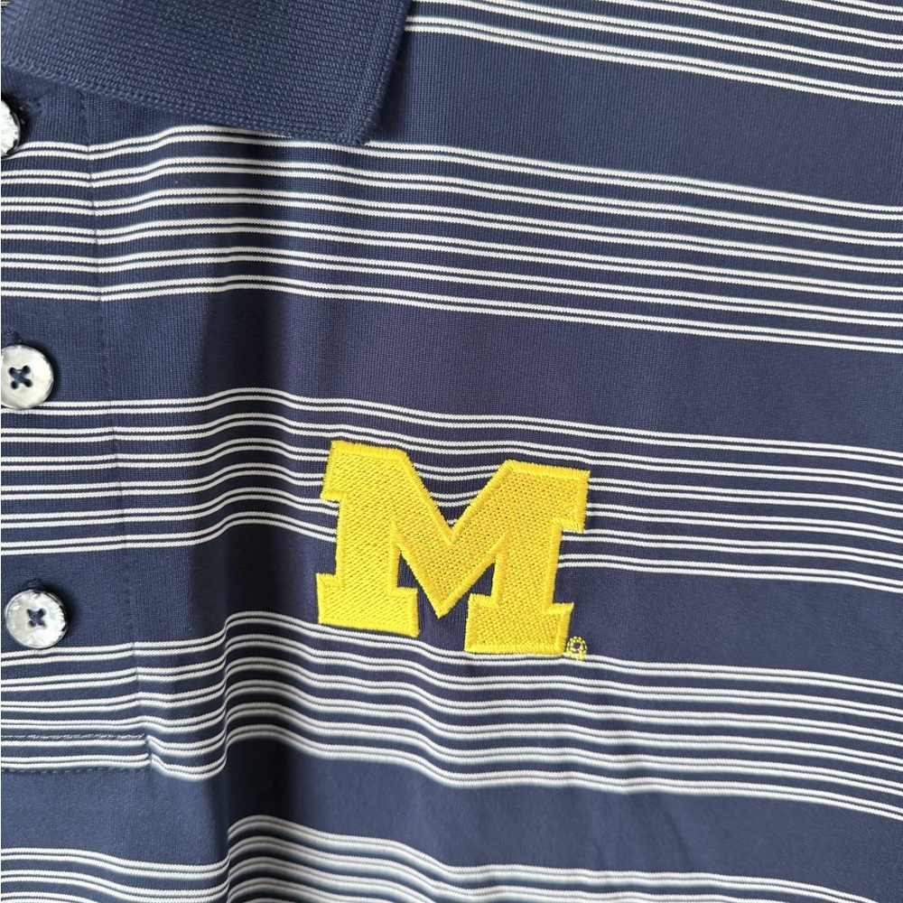 Knights‎ Apparel Michigan Wolverines Pro Edge Polo Shirt Large Navy White NWT - Picture 3 of 8